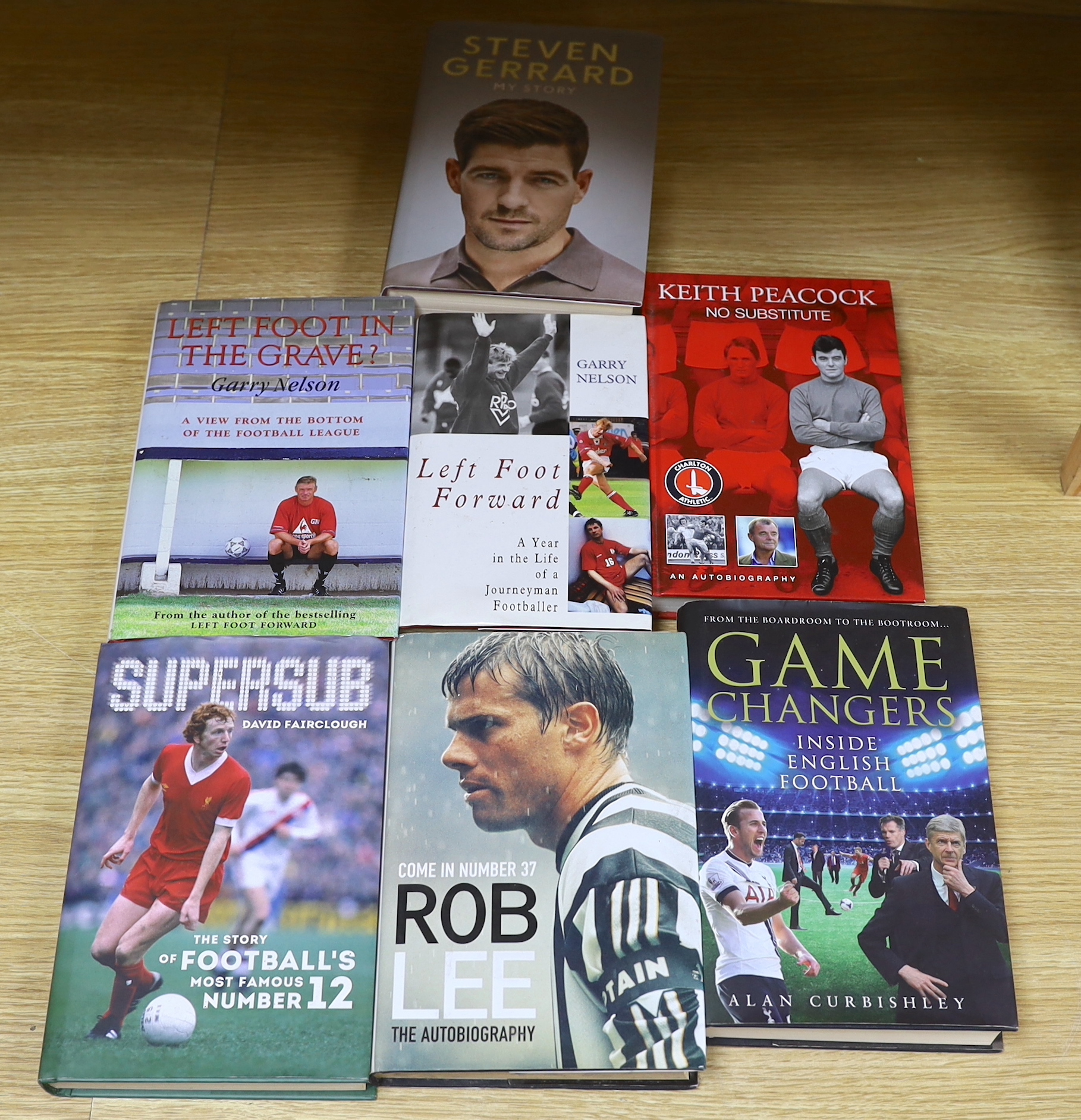 Seven autographed autobiographies - professional footballers